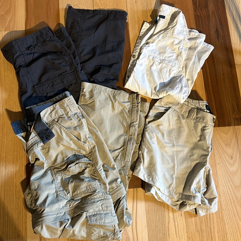 Eastern Mountain Sport EMS Hiking pants/shorts/tank lot. Sizes 4R/4S/6/M.